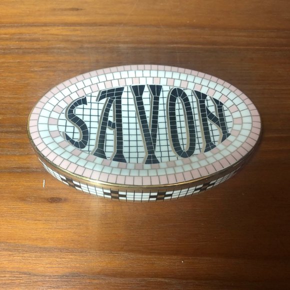 ANTHROPOLOGIE Savon Bistro Tile Margot Peach Cream Soap Dish NEW - Picture 4 of 8